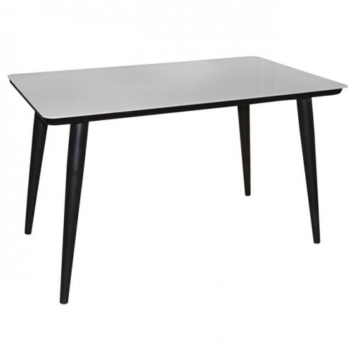 UNION Τραπέζι 130x80cm Βαφή Μαύρη Γυαλί Άσπρο c160056
