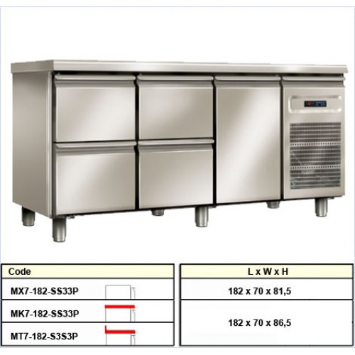 Ψυγείο πάγκος συντήρησης MK7-182-S3S3P c16024