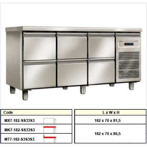 Ψυγείο πάγκος συντήρησης MK7-182-S3S3S3 c16031
