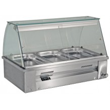 Inox επιτραπέζιο μπαιν μαρί με βιτρίνα και λάμπες αλογόνου Inox επιτραπέζιο μπαιν μαρί με βιτρίνα και λάμπες αλογόνου