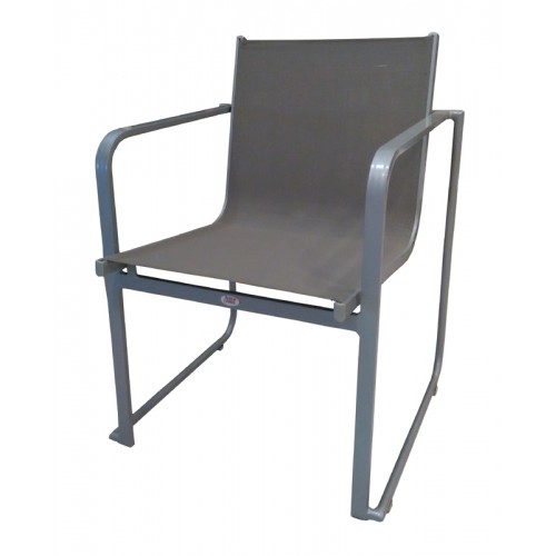 Πολυθρόνα αλουμινίου με textilene taupe ag90c