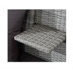 Καναπές ξαπλώστρα 2 θέσεων αλουμινίου wicker grey με ύφασμα γκρι ag109a