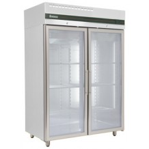 Inox διπλό ψυγείο κατάψυξης με γυάλινες πόρτες Inox διπλό ψυγείο κατάψυξης με γυάλινες πόρτες