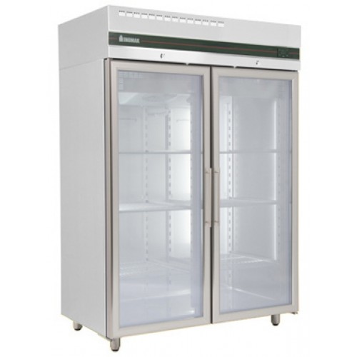 Inox διπλό ψυγείο κατάψυξης με γυάλινες πόρτες