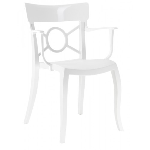 Πολυθρόνα πολυπροπυλενίου fiberglass με λευκό σκελετό και πλάτη λευκή 1s185ag17