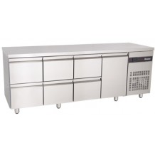 Inox τετράπορτο ψυγείο πάγκος με συρτάρια 70 Inox τετράπορτο ψυγείο πάγκος με συρτάρια 70