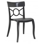 Καρέκλα πολυπροπυλενίου fiberglass με μαύρο σκελετό και πλάτη μαύρη 2k185ag17