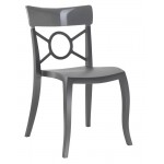 Καρέκλα πολυπροπυλενίου fiberglass με ανθρακί σκελετό και πλάτη ανθρακί 2m185ag17
