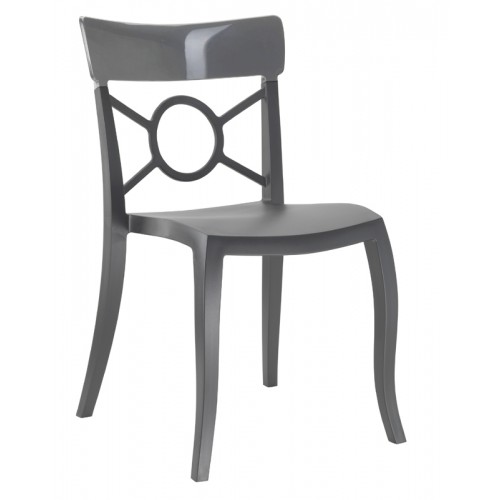 Καρέκλα πολυπροπυλενίου fiberglass με ανθρακί σκελετό και πλάτη ανθρακί 2m185ag17