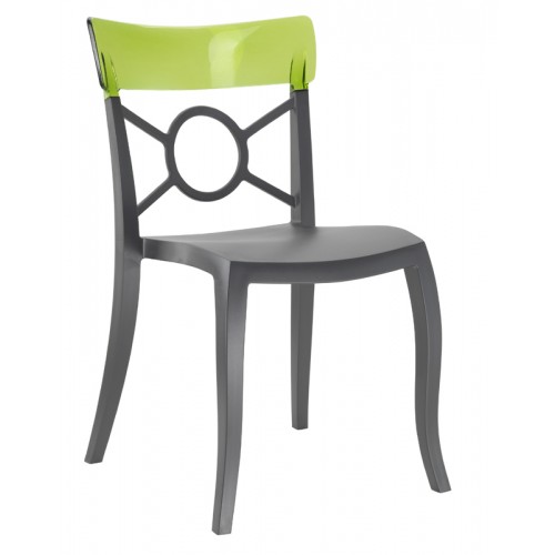 Καρέκλα πολυπροπυλενίου fiberglass με ανθρακί σκελετό και πλάτη πράσινη 2q185ag17