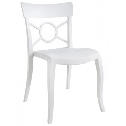 Καρέκλα πολυπροπυλενίου fiberglass με λευκό σκελετό και πλάτη λευκή ματ 3b185ag17