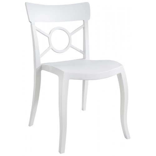 Καρέκλα πολυπροπυλενίου fiberglass με λευκό σκελετό και πλάτη λευκή ματ 3b185ag17