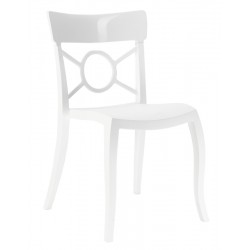 Καρέκλα πολυπροπυλενίου fiberglass με λευκό σκελετό και πλάτη λευκή glossy 3c185ag17