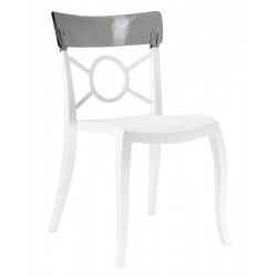 Καρέκλα πολυπροπυλενίου fiberglass με λευκό σκελετό και πλάτη ανθρακί 3e185ag17