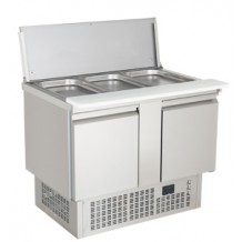 Inox διπλό ψυγείο σαλατών με κάλυμμα Inox διπλό ψυγείο σαλατών με κάλυμμα