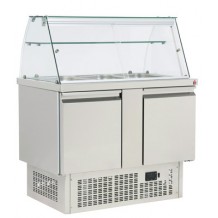 Inox διπλό ψυγείο σαλατών με βιτρίνα Inox διπλό ψυγείο σαλατών με βιτρίνα
