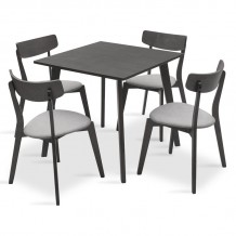 Tραπεζαρία Benson Toto pakoworld σετ 5τμχ rustic grey ύφασμα grey 80x80x75εκ c169739 Tραπεζαρία Benson Toto pakoworld σετ 5τμχ rustic grey ύφασμα grey 80x80x75εκ c169739