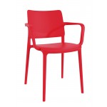Πολυθρόνα πολυπροπυλενίου fiberglass κόκκινη στοιβαζόμενη d193ag17