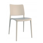 Καρέκλα πολυπροπυλενίου fiberglass μπεζ στοιβαζόμενη n193ag17