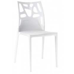 Καρέκλα αλουμινίου πολυπροπυλενίου με σκελετό λευκό και πλάτη glossy λευκή 1j187ag17
