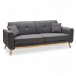 Καναπές κρεβάτι Carmelo με γκρι ύφασμα 214x80x86εκ c173068