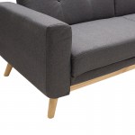 Καναπές κρεβάτι Carmelo με γκρι ύφασμα 214x80x86εκ c173068