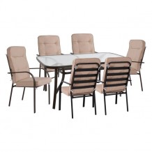 ΣΕΤ ΤΡΑΠΕΖΑΡΙΑΣ 7TMX ΤΡΑΠΕΖΙ 150Χ90Χ72Υεκ ΚΑΙ 6 ΠΟΛΥΘΡΟΝΕΣ ΜΕΤΑΛΛΟ ΚΑΦΕ HM10561 02 c173069