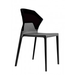 Καρέκλα αλουμινίου πολυπροπυλενίου με σκελετό ανθρακί και πλάτη glossy μαύρη 5f188ag17