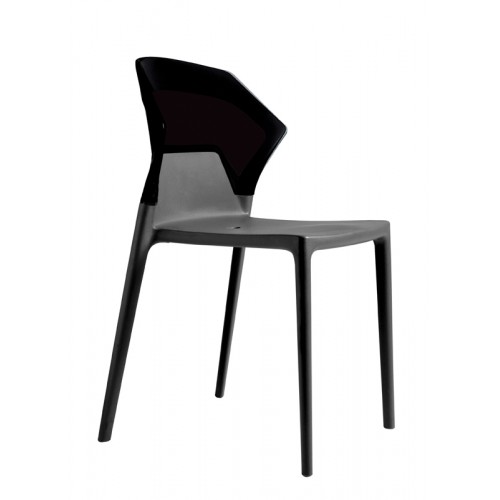 Καρέκλα αλουμινίου πολυπροπυλενίου με σκελετό ανθρακί και πλάτη glossy μαύρη 5f188ag17