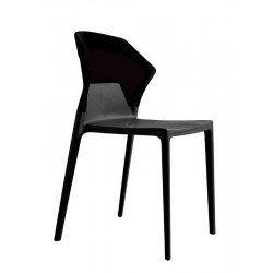 Καρέκλα αλουμινίου πολυπροπυλενίου με σκελετό μαύρο και πλάτη glossy μαύρη 6g188ag17