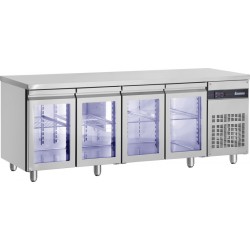 Ψυγείο πάγκος με γυάλινες πόρτες και υπερύψωμα 571lt c18000