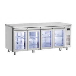 Ψυγείο πάγκος με γυάλινες πόρτες και υπερύψωμα 571lt c18083