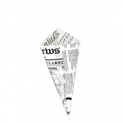 Σετ 1000 Κώνοι σερβιρίσματος χάρτινοι με σχέδιο εφημερίδας 22x22x30 5cm c190836