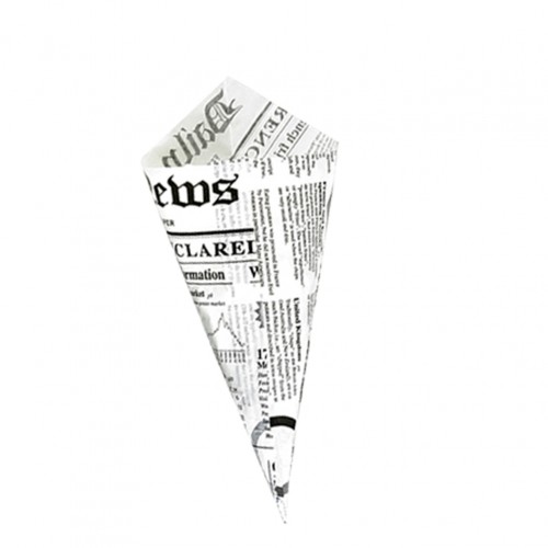 Σετ 1000 Κώνοι σερβιρίσματος χάρτινοι με σχέδιο εφημερίδας 30x30x38cm c190837