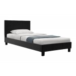 Κρεβάτι Nevil μονό 100x200 τεχνόδερμα PU χρώμα μαύρο ματ με ανατομικές τάβλες c19733