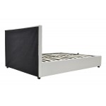 Κρεβάτι Roi διπλό 160x200 τεχνόδερμα PU χρώμα λευκό ματ με αποθηκευτικό χώρο με ανατομικές τάβλες c19735
