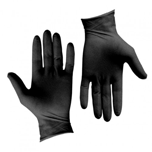 Σετ 100τεμ γάντια λάτεξ μεγάλης αντοχής χωρίς πούδρα μαύρα XLARGE c203999