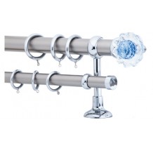 Κουρτινόξυλο 2m διπλό ασημί c20446