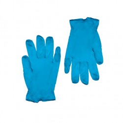Σετ 100τεμ γάντια  μπλέ βινυλίου χωρίς λάτεξ με πούδρα MEDIUM c206414