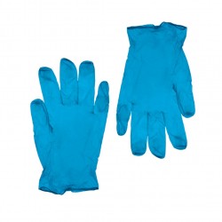 Σετ 100τεμ γάντια  μπλέ βινυλίου χωρίς λάτεξ με πούδρα LARGE c206415