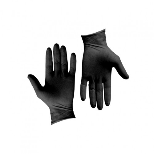 Σετ 100τεμ γάντια  μαύρα νιτριλίου με λάτεξ χωρίς πούδρα SMALL c206416