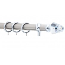 Κουρτινόξυλο 1.6m μονό ασημί με swarovski c20646 Κουρτινόξυλο 1.6m μονό ασημί με swarovski c20646