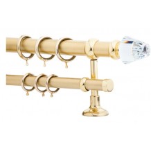 Κουρτινόξυλο 2m διπλό χρυσό με swarovski c20662