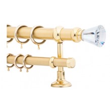 Κουρτινόξυλο 2m διπλό χρυσό με swarovski c20707