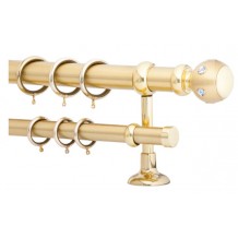 Κουρτινόξυλο 2.5m διπλό χρυσό με swarovski c20787