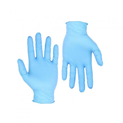 Σετ 100τεμ γάντια ΜΠΛΕ Νιτριλίου μεγάλης αντοχής χωρίς πούδρα MEDIUM c207894