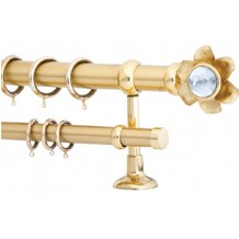 Κουρτινόξυλο 2.5m διπλό χρυσό με swarovski c20840