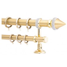 Κουρτινόξυλο 1.6m διπλό χρυσό με strass c20946 Κουρτινόξυλο 1.6m διπλό χρυσό με strass c20946