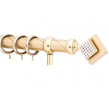 Κουρτινόξυλο 3m μονό χρυσό με strass c21048