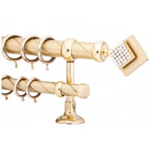 Κουρτινόξυλο 2.5m διπλό χρυσό με strass c21052